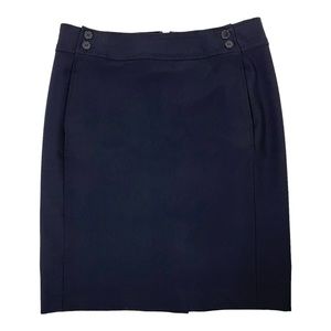 Talbots Navy Blue Straight Career Skirt Womens Petite